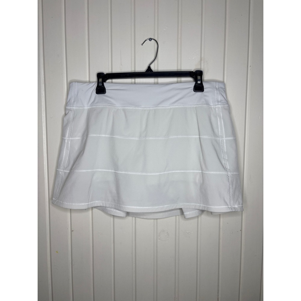 Lululemon Pace Rival Skirt White Pleated Tennis Running Skort Size 12